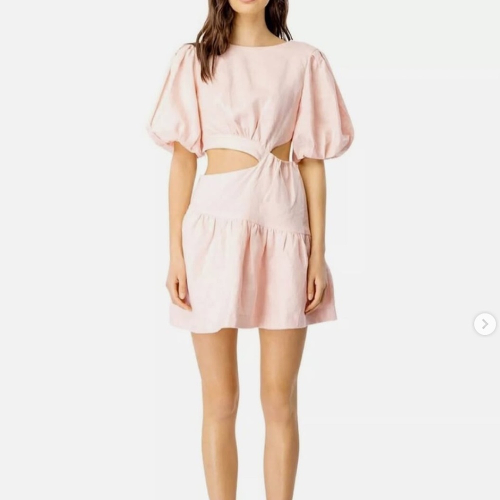 Bardot Mimi Cutout Linen Mini Dress